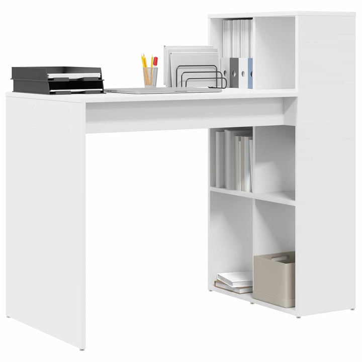 Bord med hylde Hvid 108 x 55 x 103.5 cm Konstrueret træ