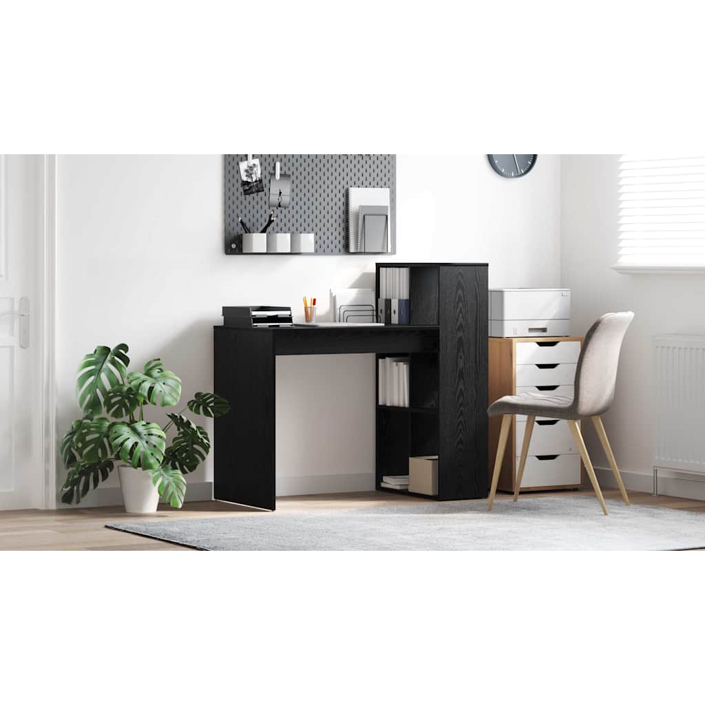 Bord med hylde Sort eg 108 x 55 x 103.5 cm Konstrueret træ