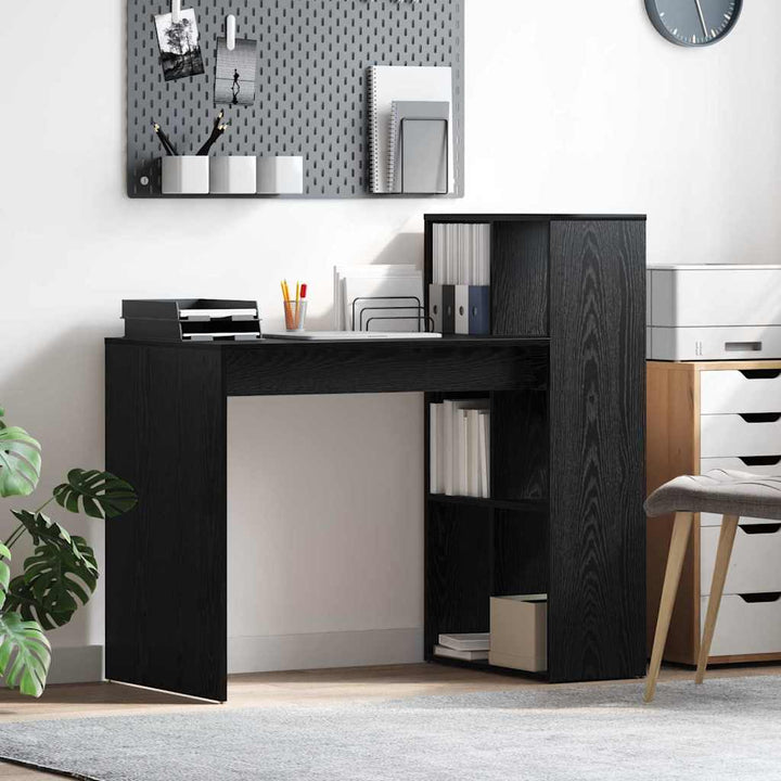 Bord med hylde Sort eg 108 x 55 x 103.5 cm Konstrueret træ