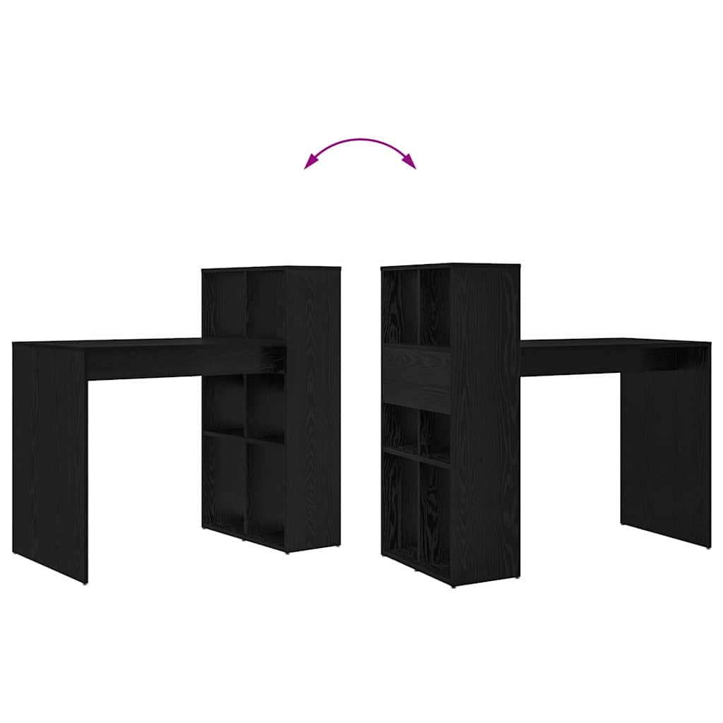 Bord med hylde Sort eg 108 x 55 x 103.5 cm Konstrueret træ