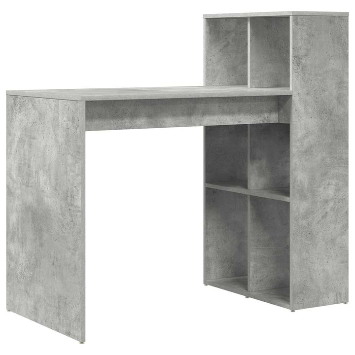 Bord med hylde Beton Grå 108 x 55 x 103.5 cm Konstrueret træ