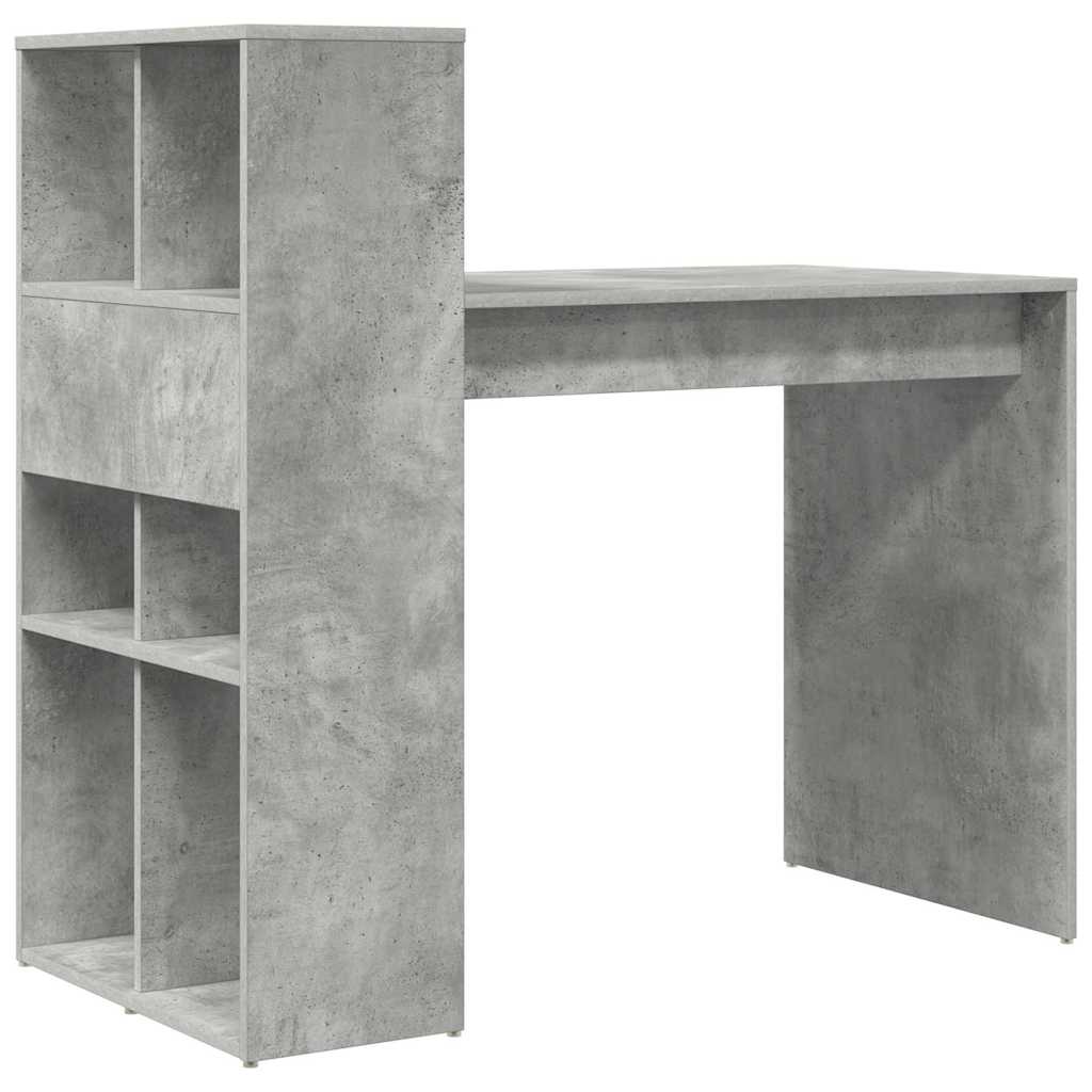 Bord med hylde Beton Grå 108 x 55 x 103.5 cm Konstrueret træ