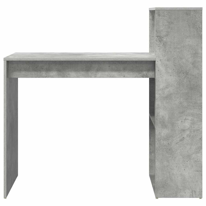Bord med hylde Beton Grå 108 x 55 x 103.5 cm Konstrueret træ