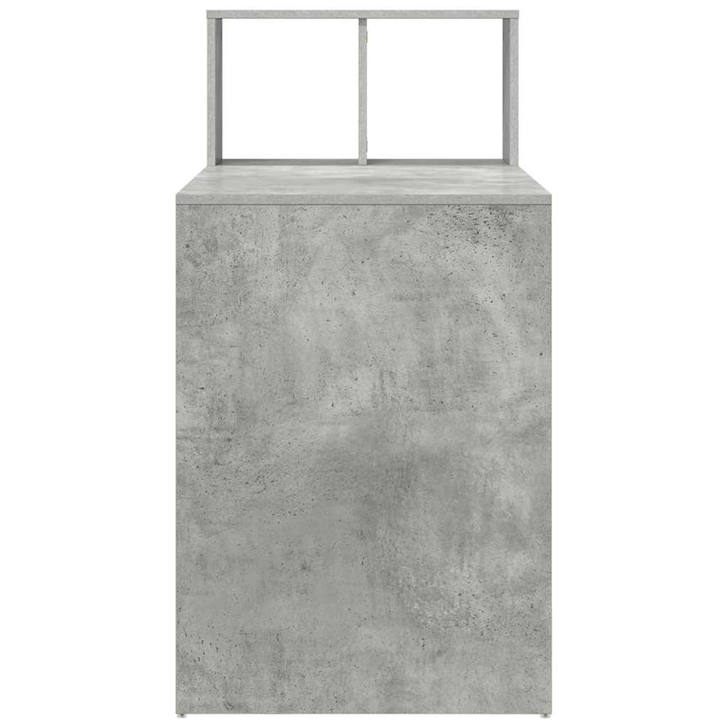 Bord med hylde Beton Grå 108 x 55 x 103.5 cm Konstrueret træ