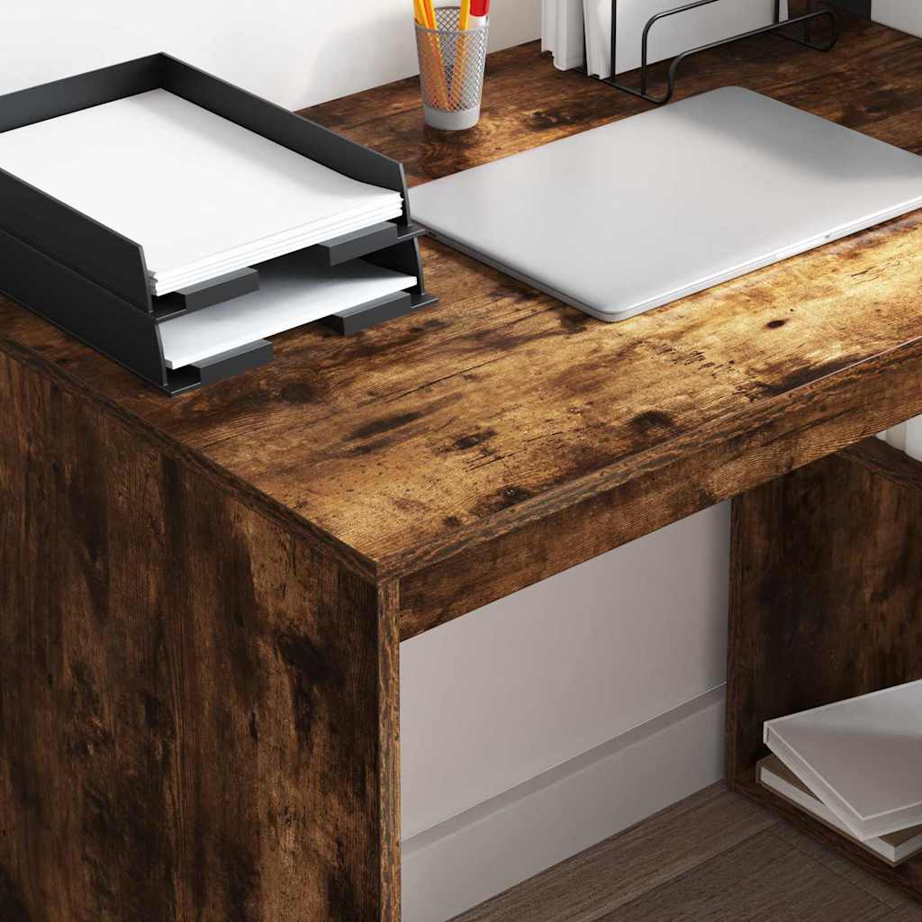 Bord med hylde Røget eg 108 x 55 x 103.5 cm Konstrueret træ