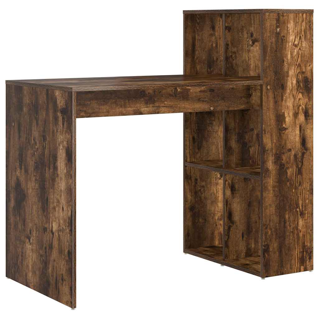 Bord med hylde Røget eg 108 x 55 x 103.5 cm Konstrueret træ