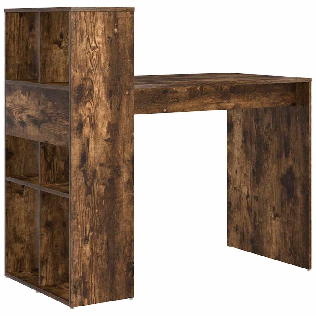Bord med hylde Røget eg 108 x 55 x 103.5 cm Konstrueret træ