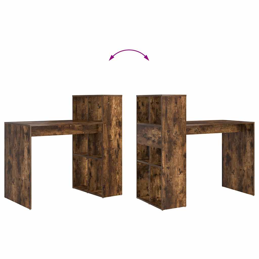 Bord med hylde Røget eg 108 x 55 x 103.5 cm Konstrueret træ