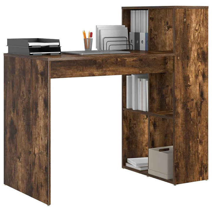 Bord med hylde Røget eg 108 x 55 x 103.5 cm Konstrueret træ