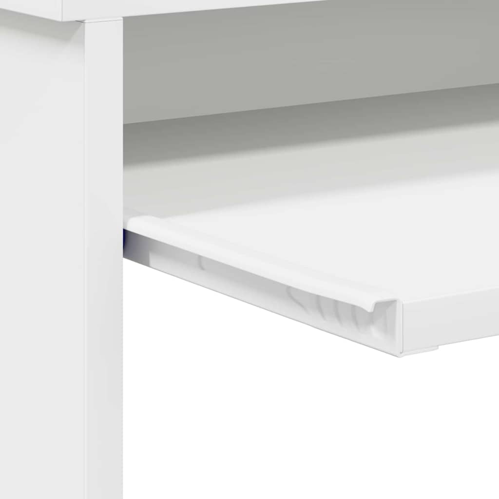 Bord med skuffe Hvid 120,5 x 44 x 88,5 cm Konstrueret træ