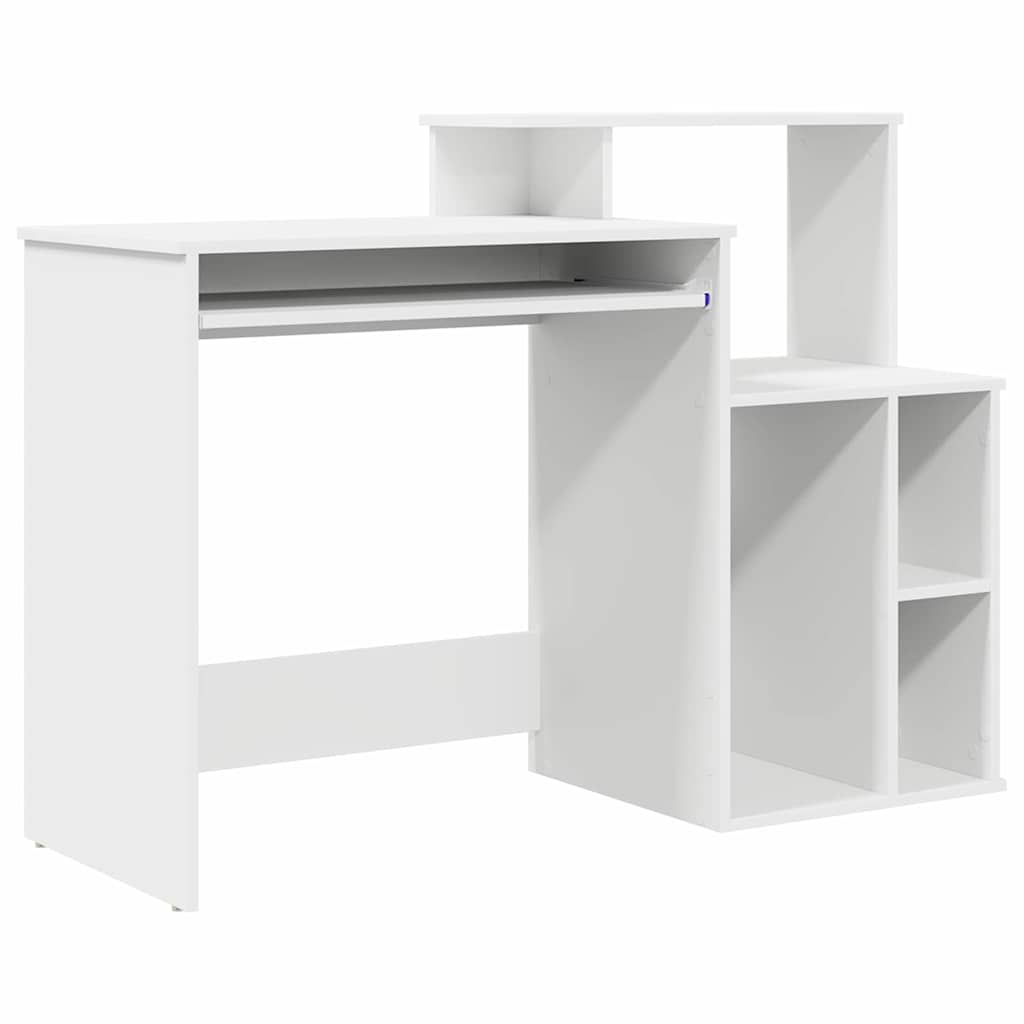 Bord med skuffe Hvid 120,5 x 44 x 88,5 cm Konstrueret træ