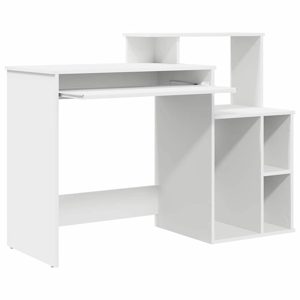 Bord med skuffe Hvid 120,5 x 44 x 88,5 cm Konstrueret træ