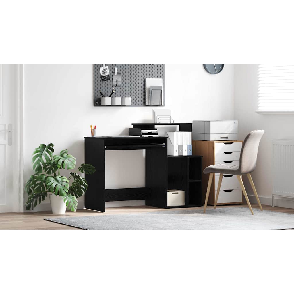 Bord med skuffe Sort eg 120,5 x 44 x 88,5 cm Konstrueret træ