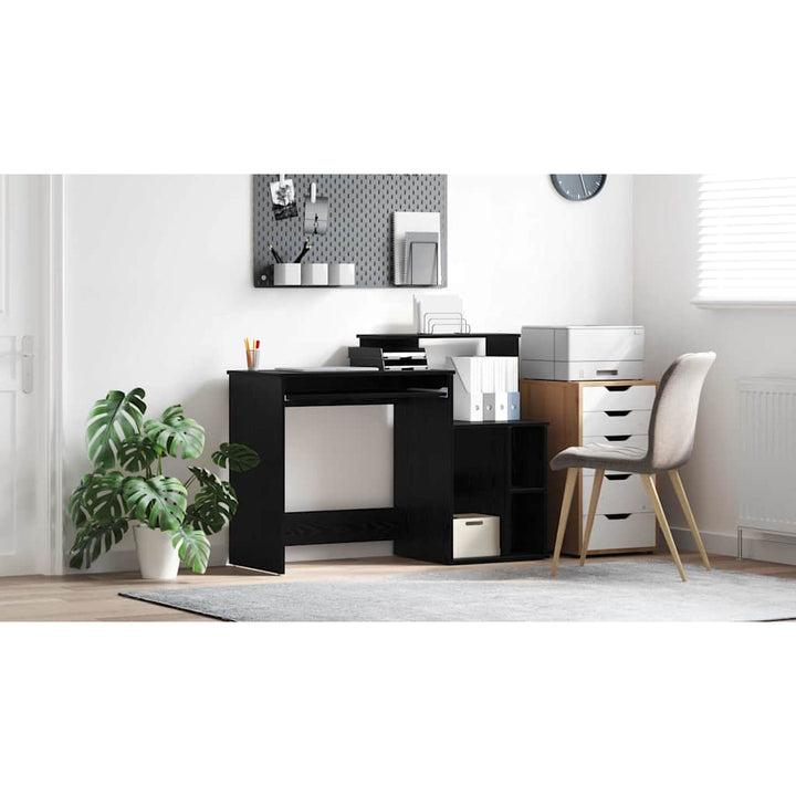 Bord med skuffe Sort eg 120,5 x 44 x 88,5 cm Konstrueret træ