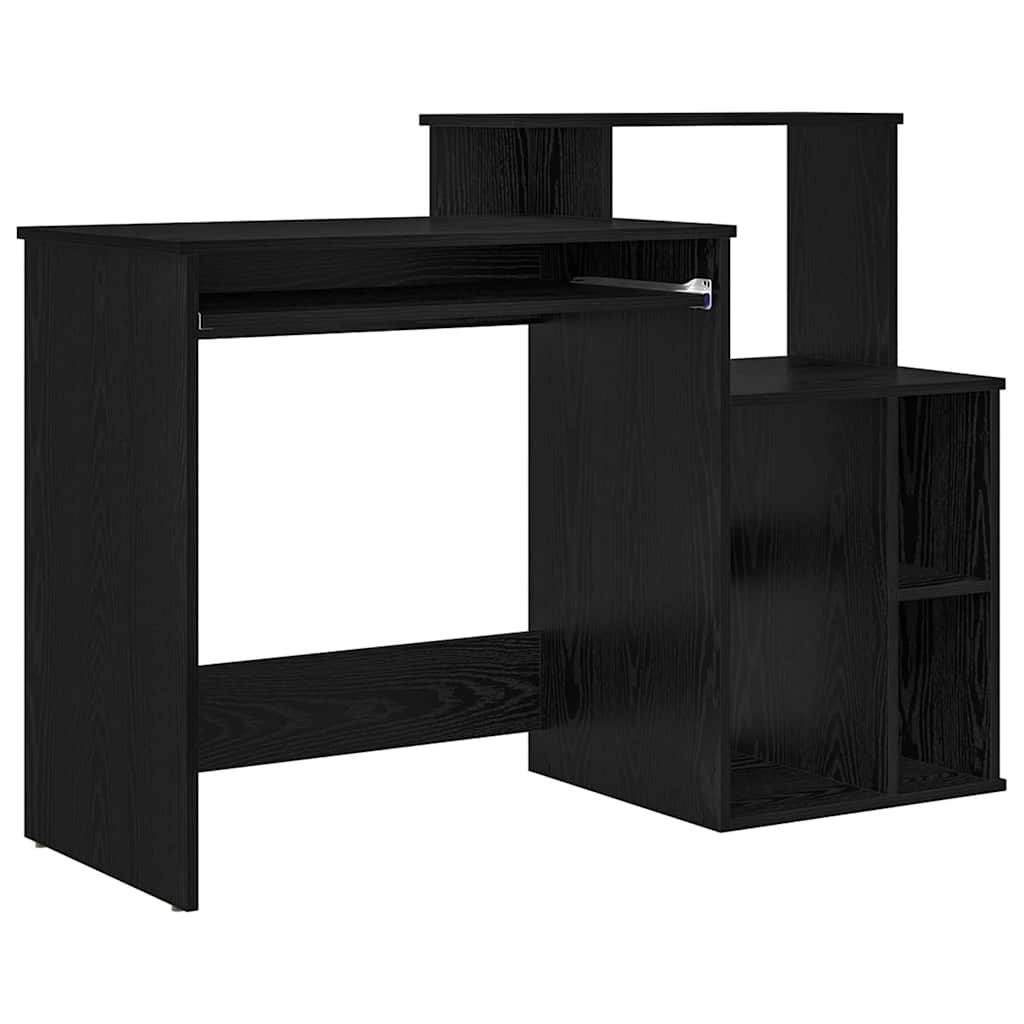 Bord med skuffe Sort eg 120,5 x 44 x 88,5 cm Konstrueret træ