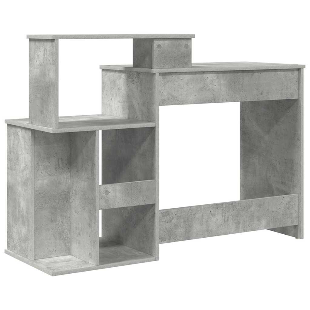 Bord med skuffe Beton Grå 120,5 x 44 x 88,5 cm Konstrueret træ