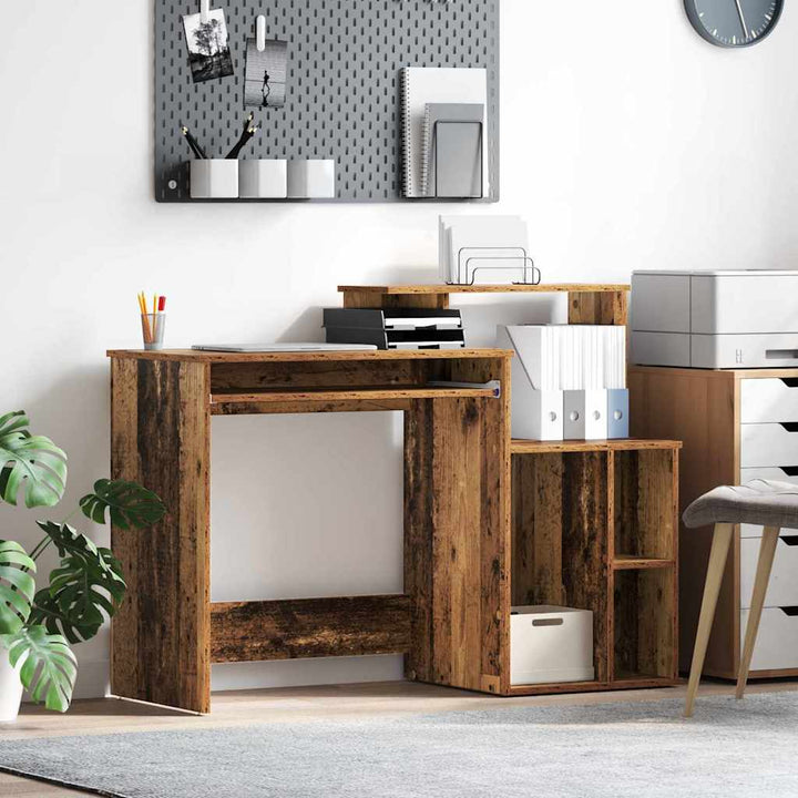 Bord med hylde Gammelt træ 120,5 x 44 x 88,5 cm Konstrueret træ