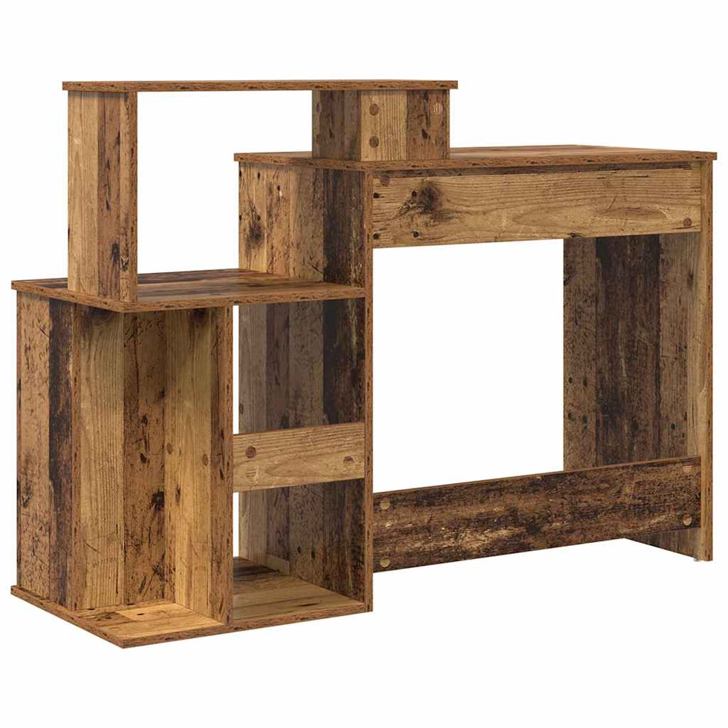 Bord med hylde Gammelt træ 120,5 x 44 x 88,5 cm Konstrueret træ