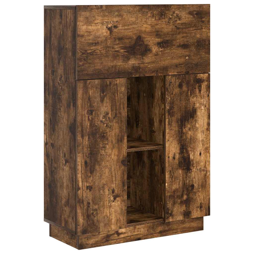 Bord med hylde Røget eg 71,5 x 31,5 x 106,5 cm Konstrueret træ