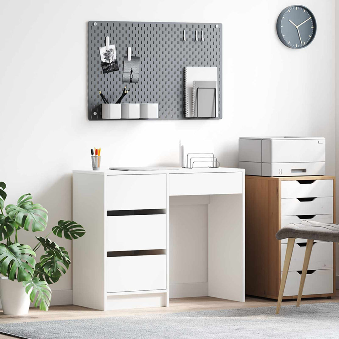 Bord med skuffe Hvid 90 x 37.5 x 75 cm Konstrueret træ