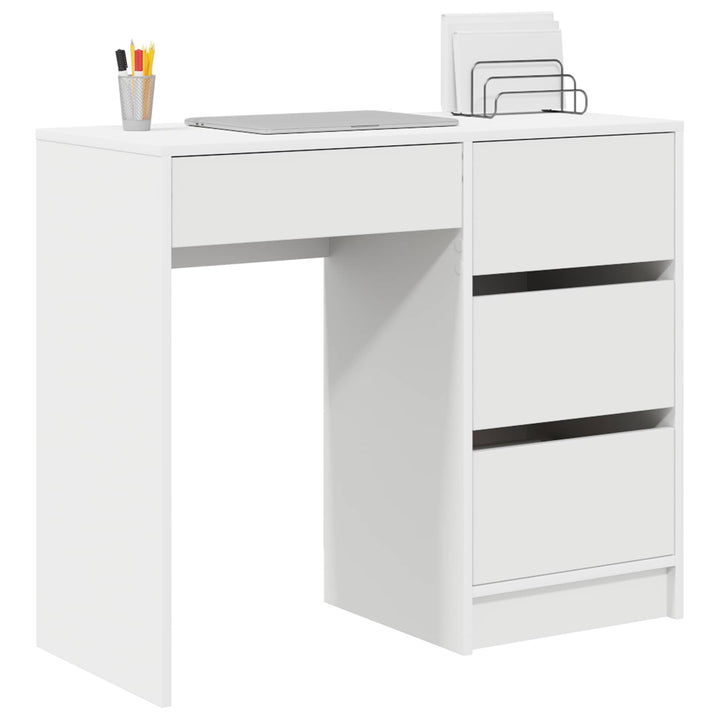 Bord med skuffe Hvid 90 x 37.5 x 75 cm Konstrueret træ