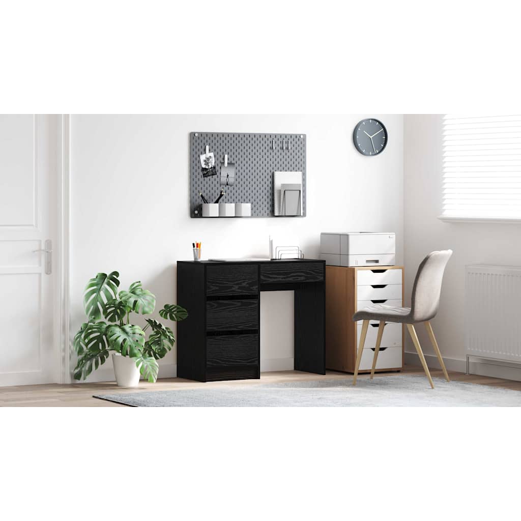 Bord med skuffe Sort eg 90 x 37.5 x 75 cm Konstrueret træ