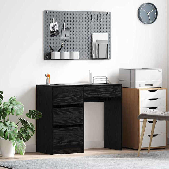Bord med skuffe Sort eg 90 x 37.5 x 75 cm Konstrueret træ
