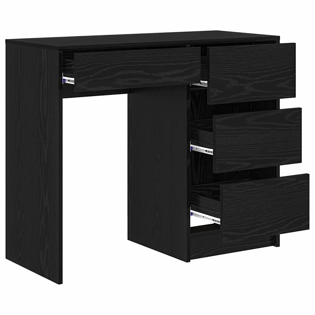 Bord med skuffe Sort eg 90 x 37.5 x 75 cm Konstrueret træ
