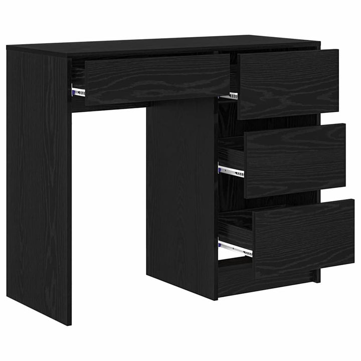Bord med skuffe Sort eg 90 x 37.5 x 75 cm Konstrueret træ