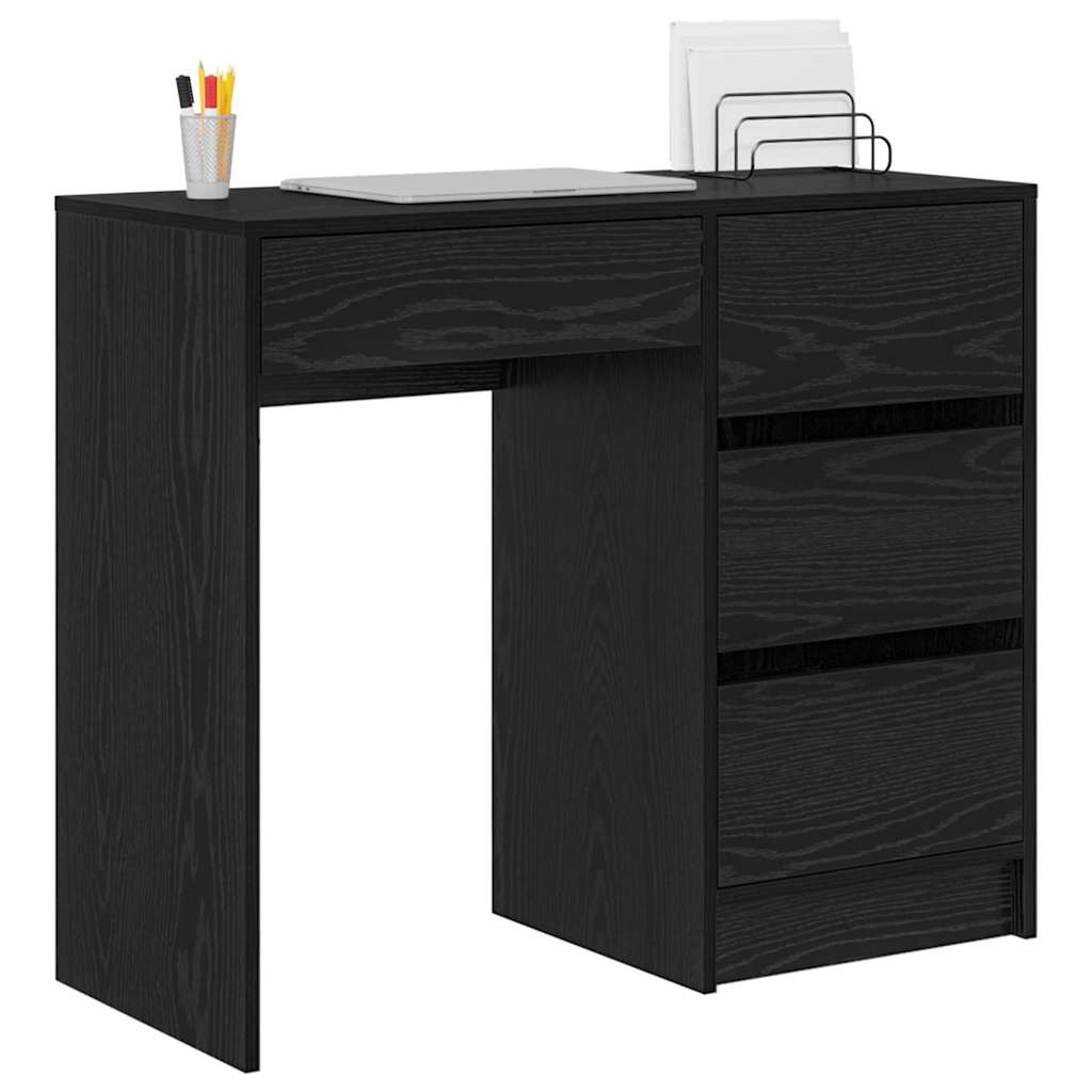 Bord med skuffe Sort eg 90 x 37.5 x 75 cm Konstrueret træ