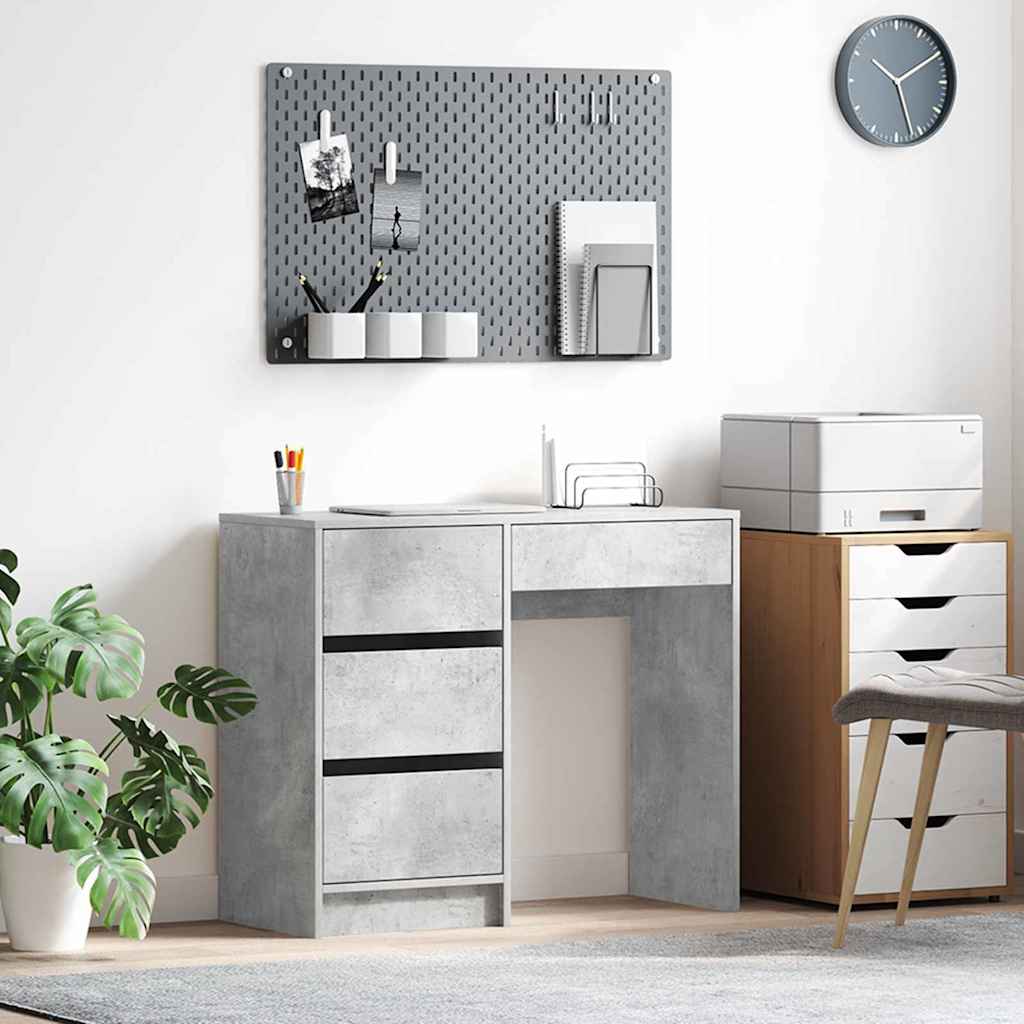 Bord med skuffe Beton Grå 90 x 37.5 x 75 cm Konstrueret træ