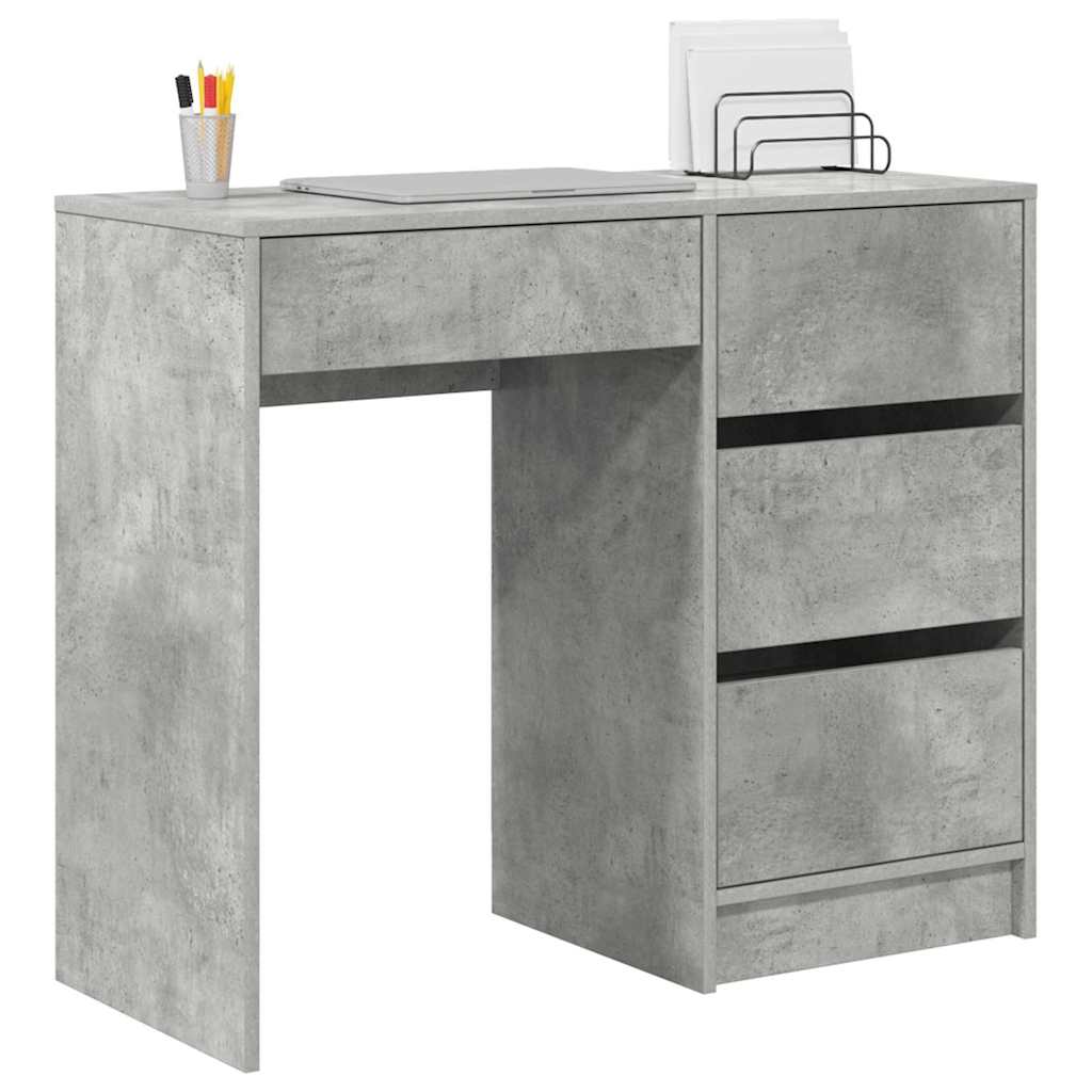 Bord med skuffe Beton Grå 90 x 37.5 x 75 cm Konstrueret træ