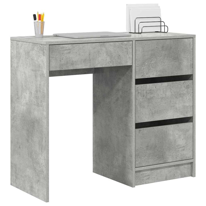 Bord med skuffe Beton Grå 90 x 37.5 x 75 cm Konstrueret træ
