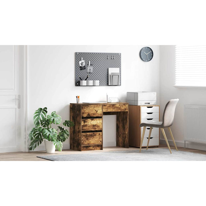 Bord med skuffe Røget eg 90 x 37.5 x 75 cm Konstrueret træ