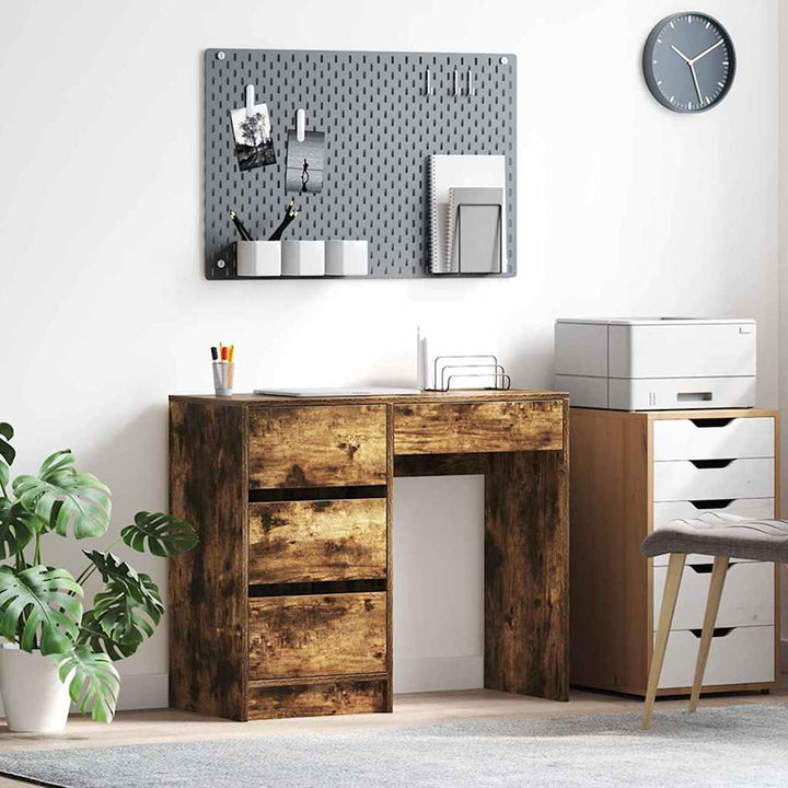 Bord med skuffe Røget eg 90 x 37.5 x 75 cm Konstrueret træ