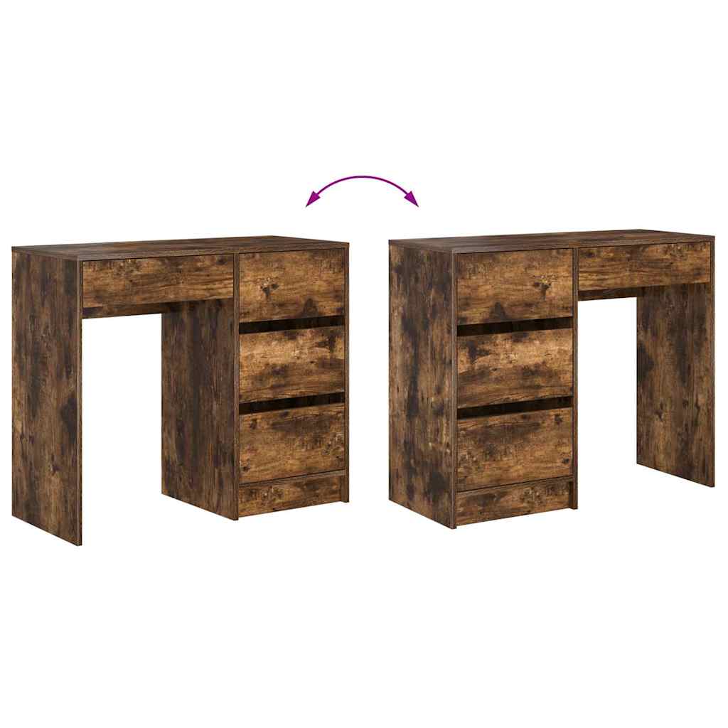 Bord med skuffe Røget eg 90 x 37.5 x 75 cm Konstrueret træ