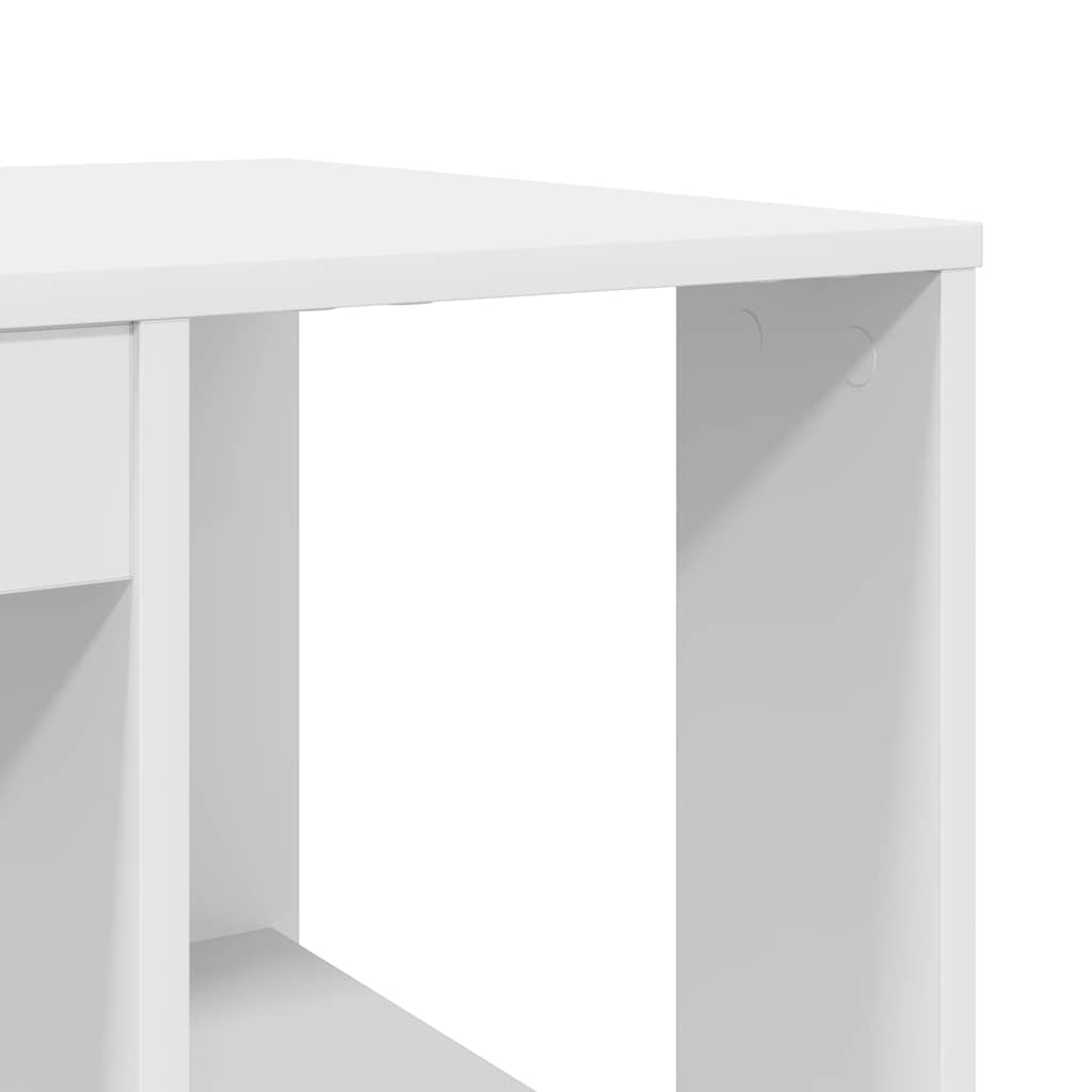 Bord med hylde Hvid 130 x 50,5 x 75 cm Konstrueret træ
