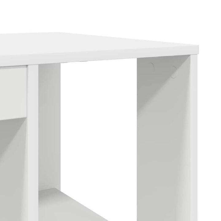 Bord med hylde Hvid 130 x 50,5 x 75 cm Konstrueret træ