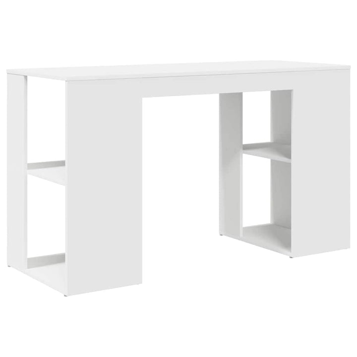 Bord med hylde Hvid 130 x 50,5 x 75 cm Konstrueret træ