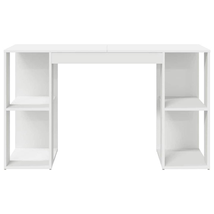 Bord med hylde Hvid 130 x 50,5 x 75 cm Konstrueret træ