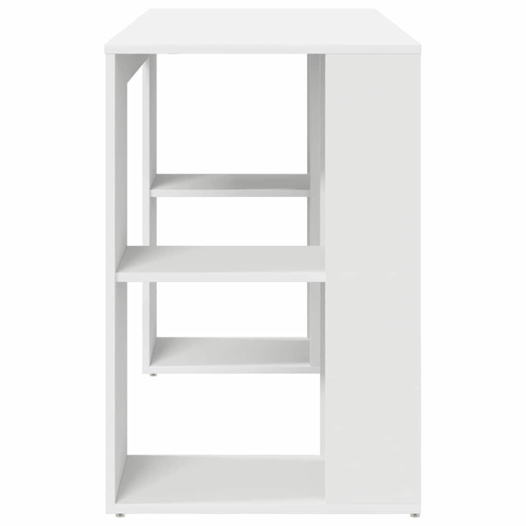 Bord med hylde Hvid 130 x 50,5 x 75 cm Konstrueret træ
