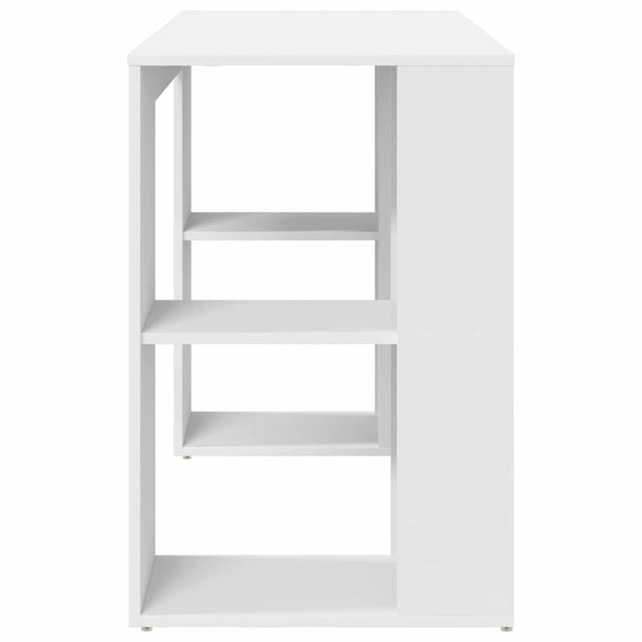Bord med hylde Hvid 130 x 50,5 x 75 cm Konstrueret træ