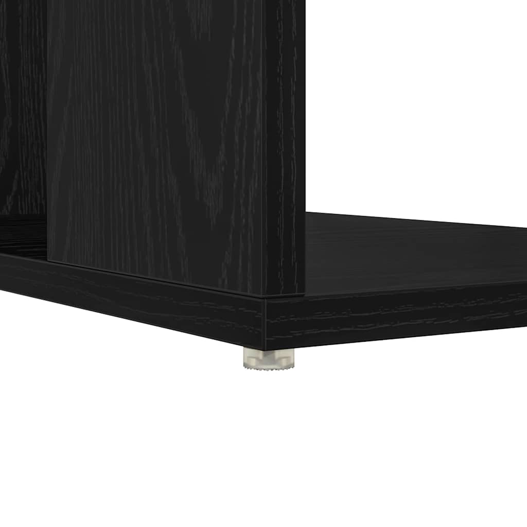 Bord med hylde Sort eg 130 x 50,5 x 75 cm Konstrueret træ