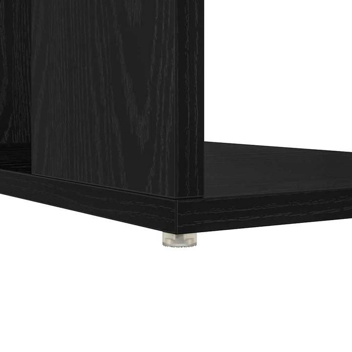 Bord med hylde Sort eg 130 x 50,5 x 75 cm Konstrueret træ