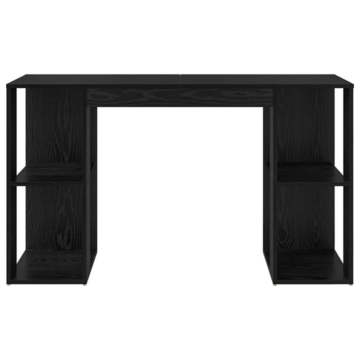 Bord med hylde Sort eg 130 x 50,5 x 75 cm Konstrueret træ