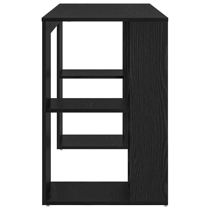 Bord med hylde Sort eg 130 x 50,5 x 75 cm Konstrueret træ