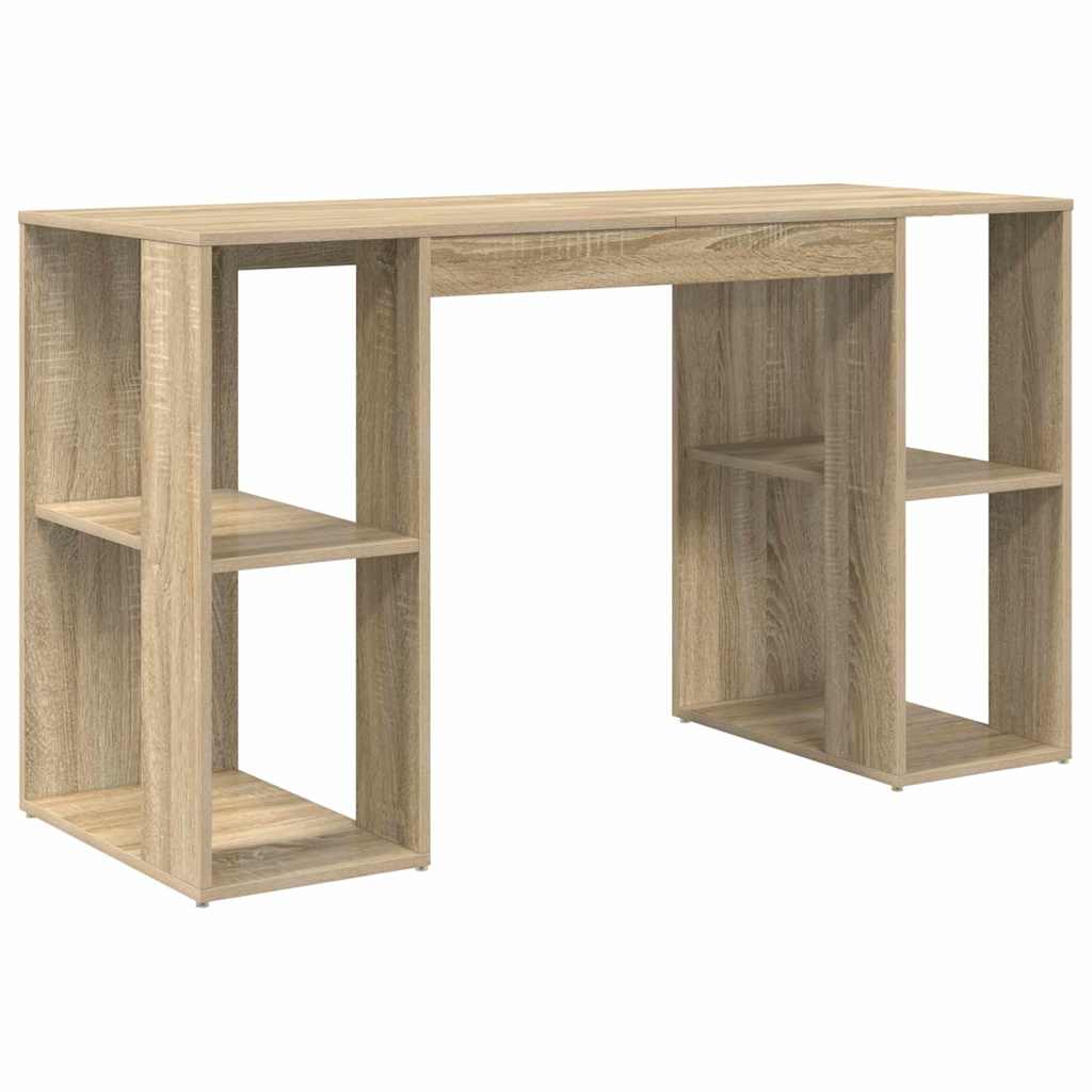 Bord med hylde Sonoma eg 130 x 50,5 x 75 cm Konstrueret træ