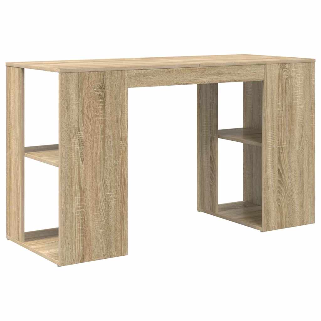 Bord med hylde Sonoma eg 130 x 50,5 x 75 cm Konstrueret træ
