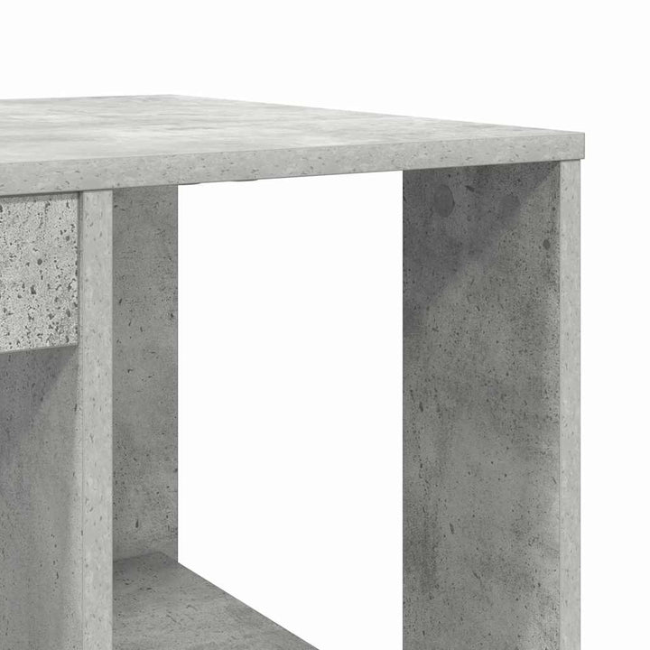 Bord med hylde Beton Grå 130 x 50,5 x 75 cm Konstrueret træ