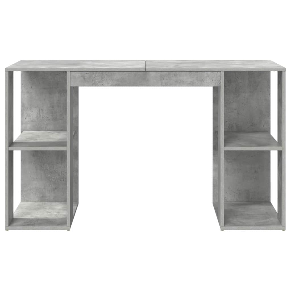 Bord med hylde Beton Grå 130 x 50,5 x 75 cm Konstrueret træ